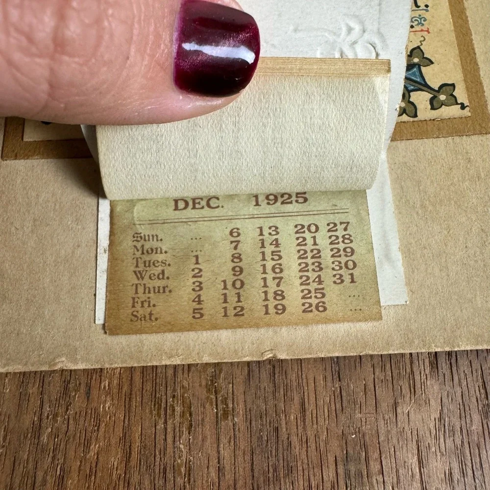 Vintage 1925 Life Thy Life Poem J.L. Stockton & mini 12 month calendar‎